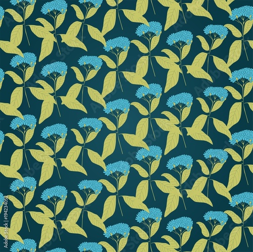  Pattern Background with Blue Flowers 