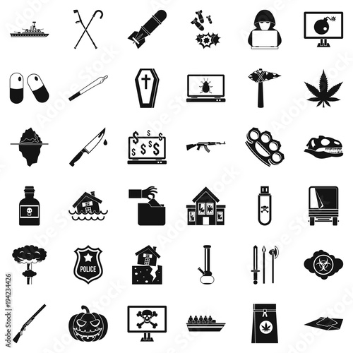 Tyranny icons set, simple style