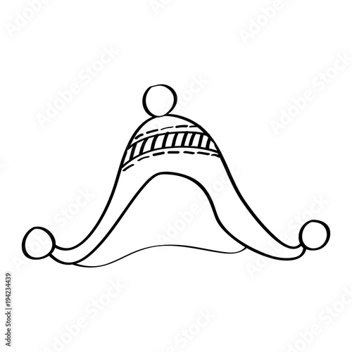 earflap hat warm wear winter fashion vector illustration outline design
