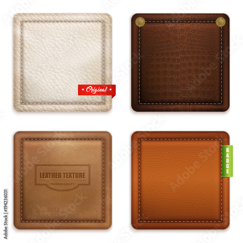 Realistic Genuine Leather Texture  Set
