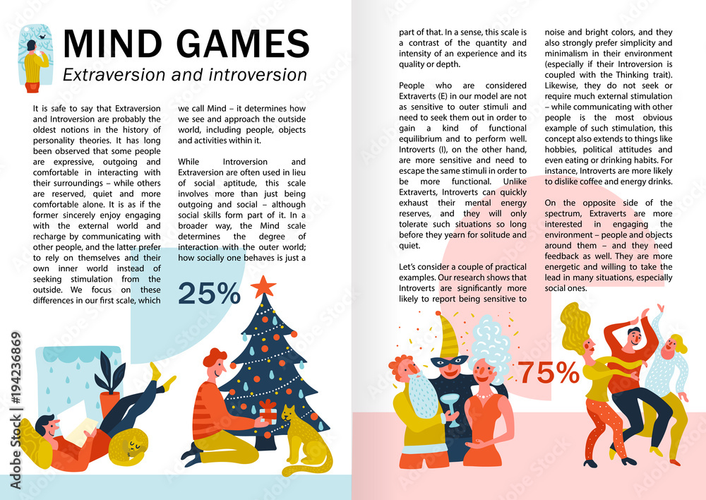 Extraversion Introversion Infographics Stock Vector Adobe Stock