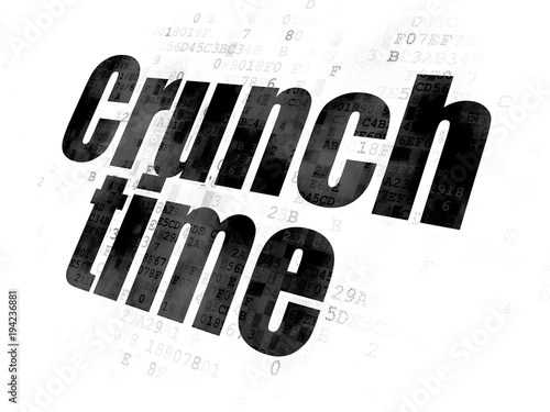 Business concept  Pixelated black text Crunch Time on Digital background