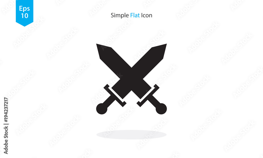 Simple Sword Icon. Vector Illustration