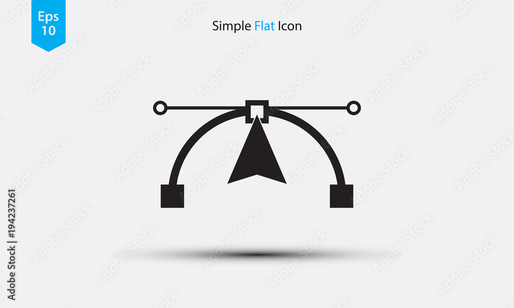 Pen Path. Simple Flat Icon Design Style. Vector Illustration Pen Path. Simple Flat Icon Design Style. Vector Illustration