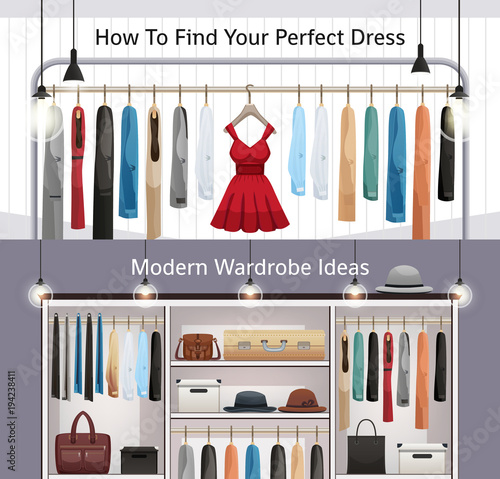 Modern Wardrobe Realistic Banners 