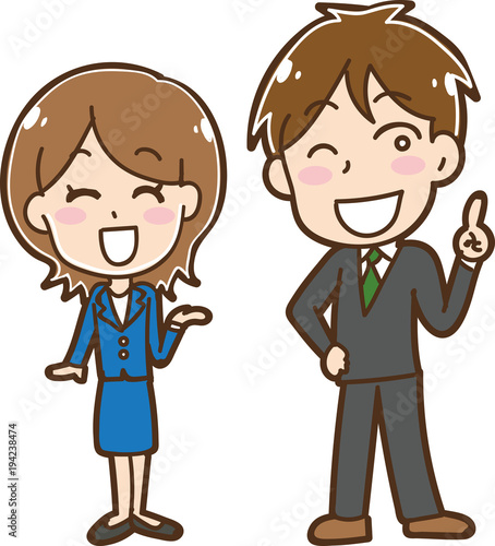 男性と女性の会社員のイラスト素材