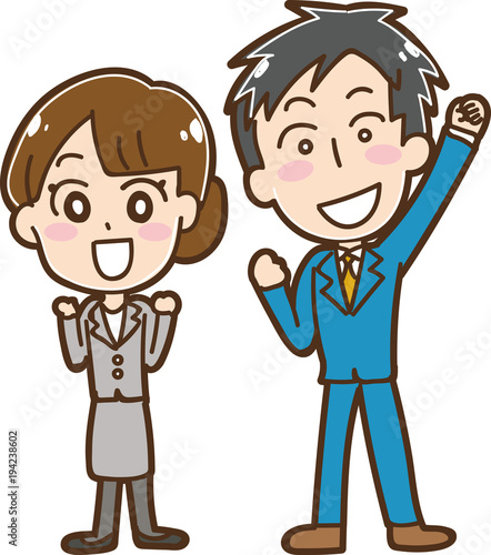 男性と女性の会社員のイラスト素材