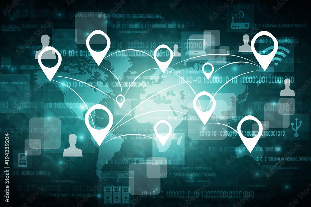 2d illustration Business Network 2d illustration Business Network