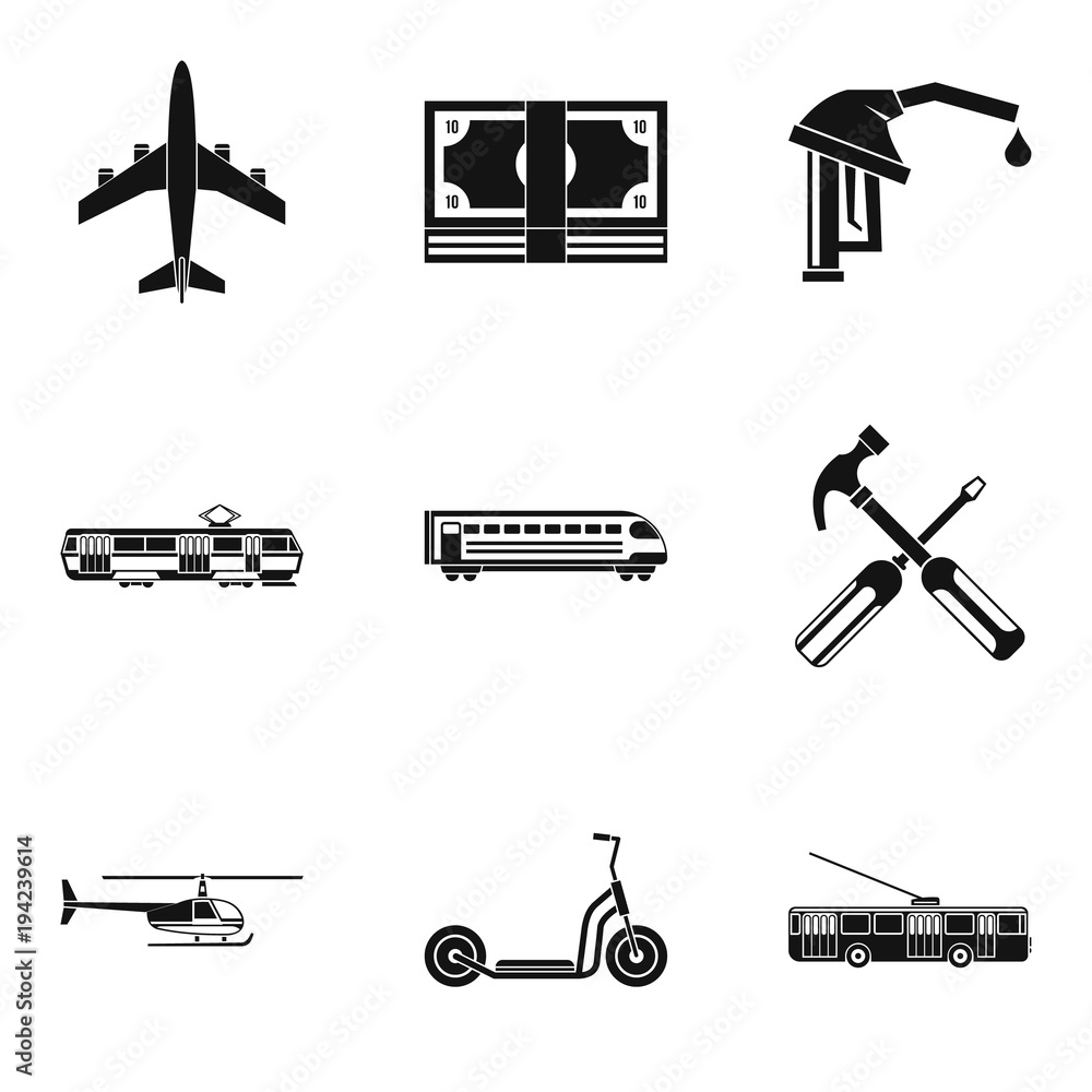 New vehicles icons set, simple style