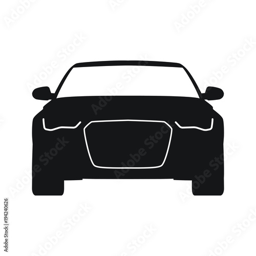 Car front with daytime running lights icon photo