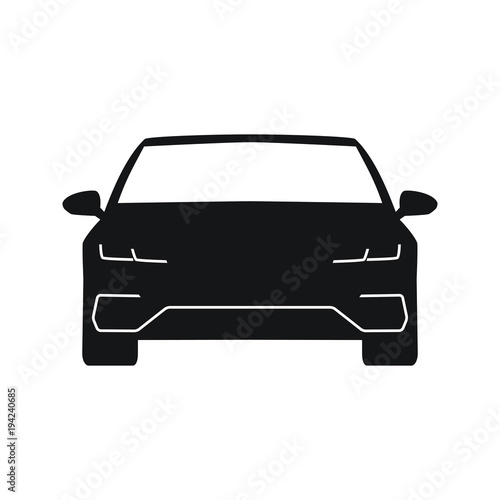 Car front with daytime running lights icon