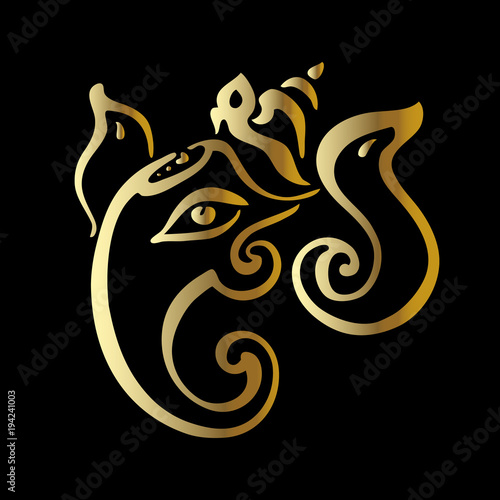 Hindu God Lord Ganesha. Ganapati. Vector hand drawn illustration