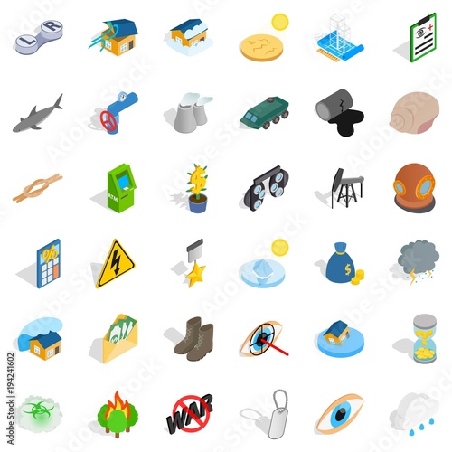 World pain icons set, isometric style