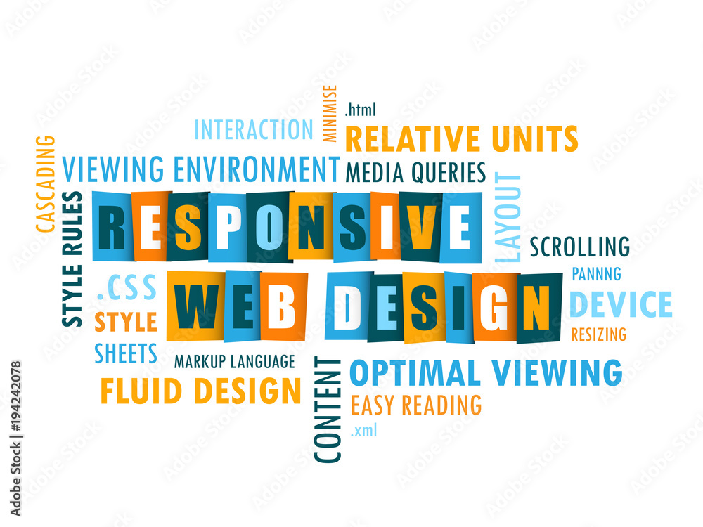 RESPONSIVE WEB DESIGN Tag Cloud Stock Vector Adobe Stock