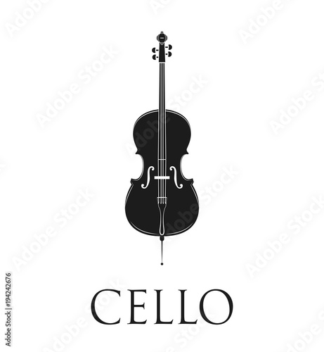 Cello. Isolated On White Background. 
