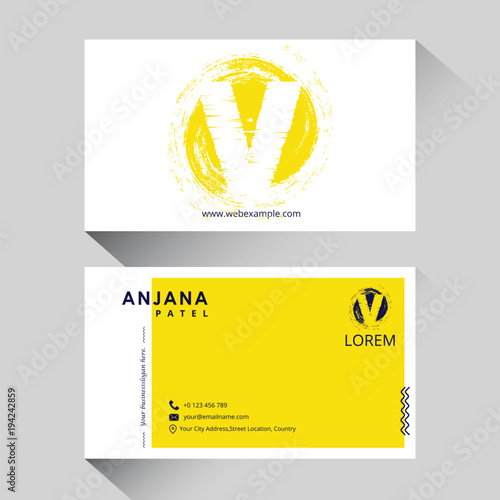 Letter V logo corporate business card
