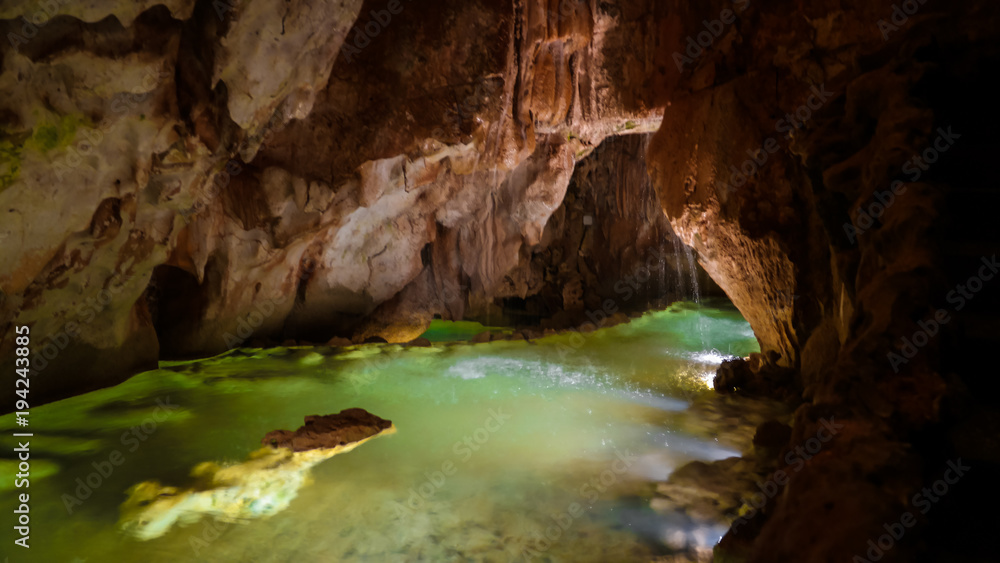 Interior view to grutas da moeda cave, Portugal Interior view to grutas da moeda cave, Portugal