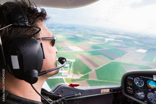 Sport Pilot flying his plane with confidence photo