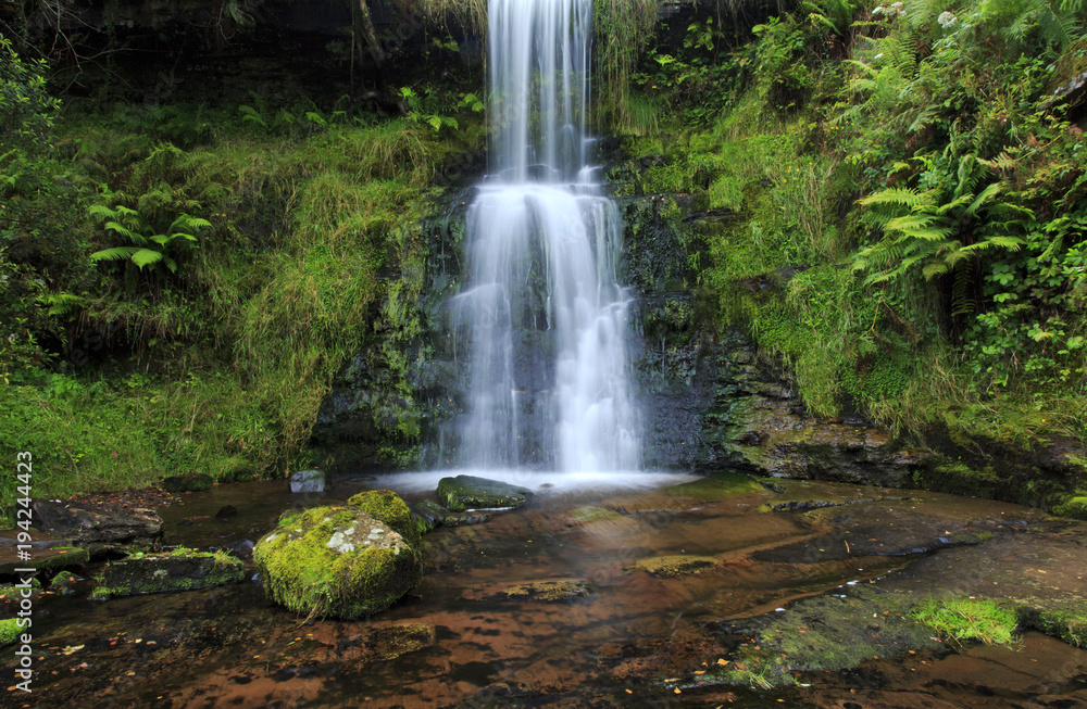 Fototapeta premium Two tier waterfall, Blaen-y-glyn, Wales