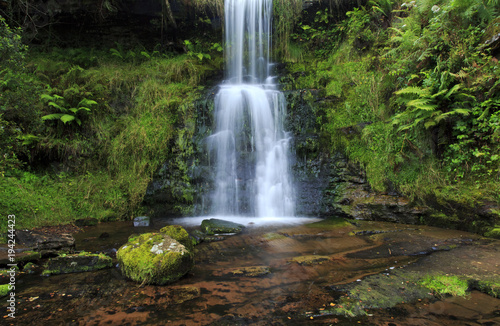 Fototapeta Naklejka Na Ścianę i Meble -  Two tier waterfall, Blaen-y-glyn, Wales