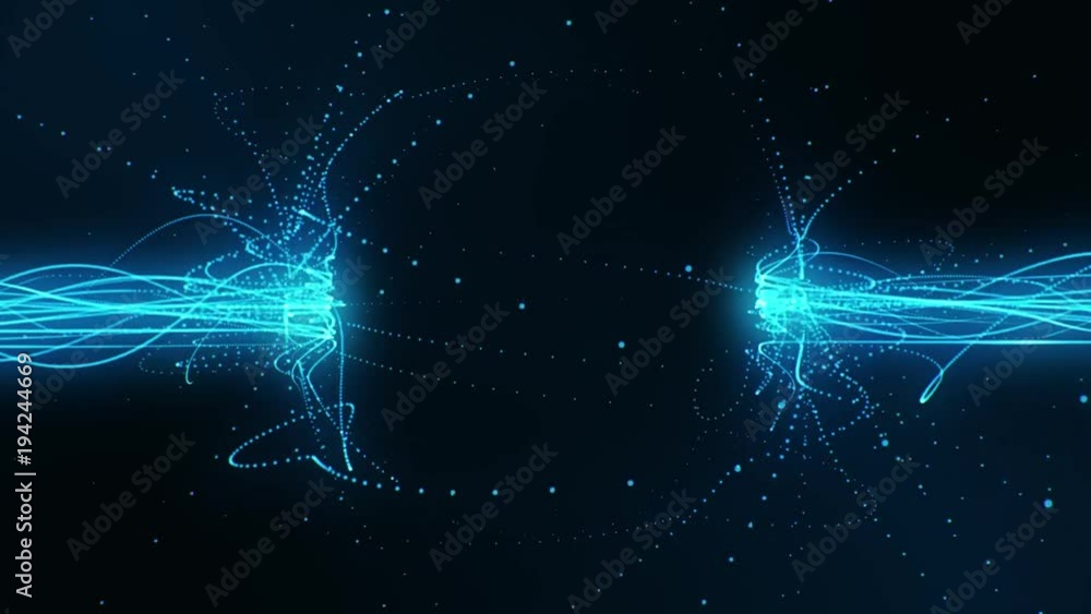 Blue Flowing Lines in a Magnetic Field Loopable Motion Background
