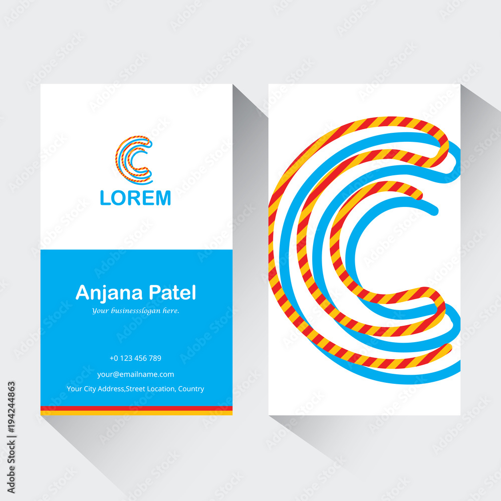 Letter C logo corporate business card