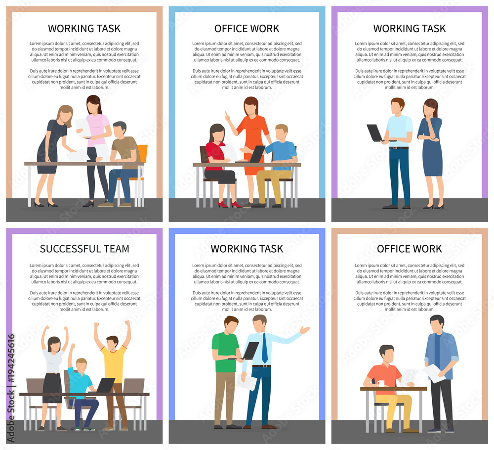 Working Task Successful Team Vector Illustration Working Task Successful Team Vector Illustration