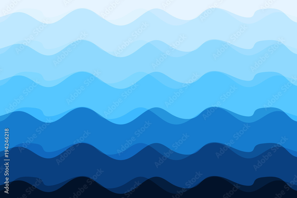Wave abstract blue background sunshine vector illustration