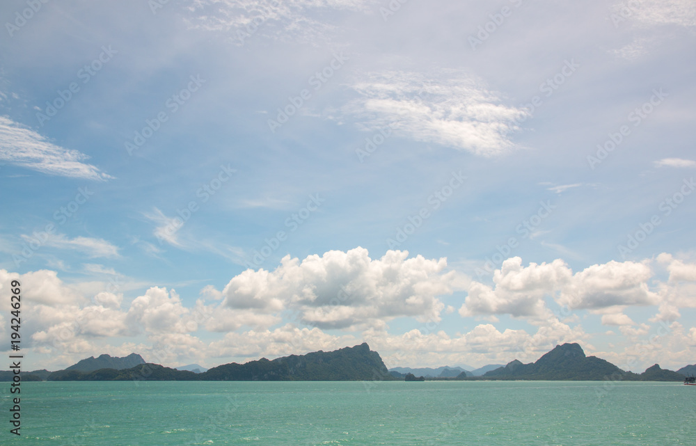 Travel with ferry boat to Koh Samui island, seascape, Thailand Travel with ferry boat to Koh Samui island, seascape, Thailand
