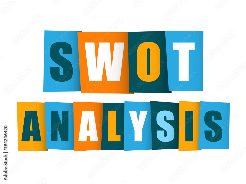 SWOT ANALYSIS colorful letters banner SWOT ANALYSIS colorful letters banner