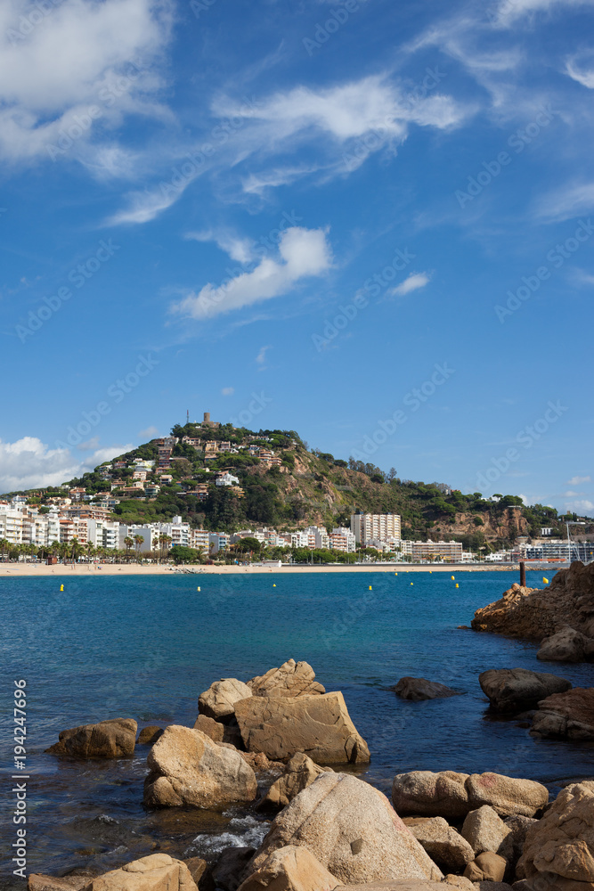 Town of Blanes at Mediterranean Sea on Costa Brava in Spain