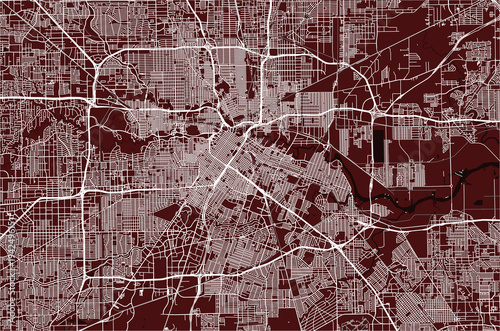 vector map of the city of Houston, U.S. state of Texas, USA