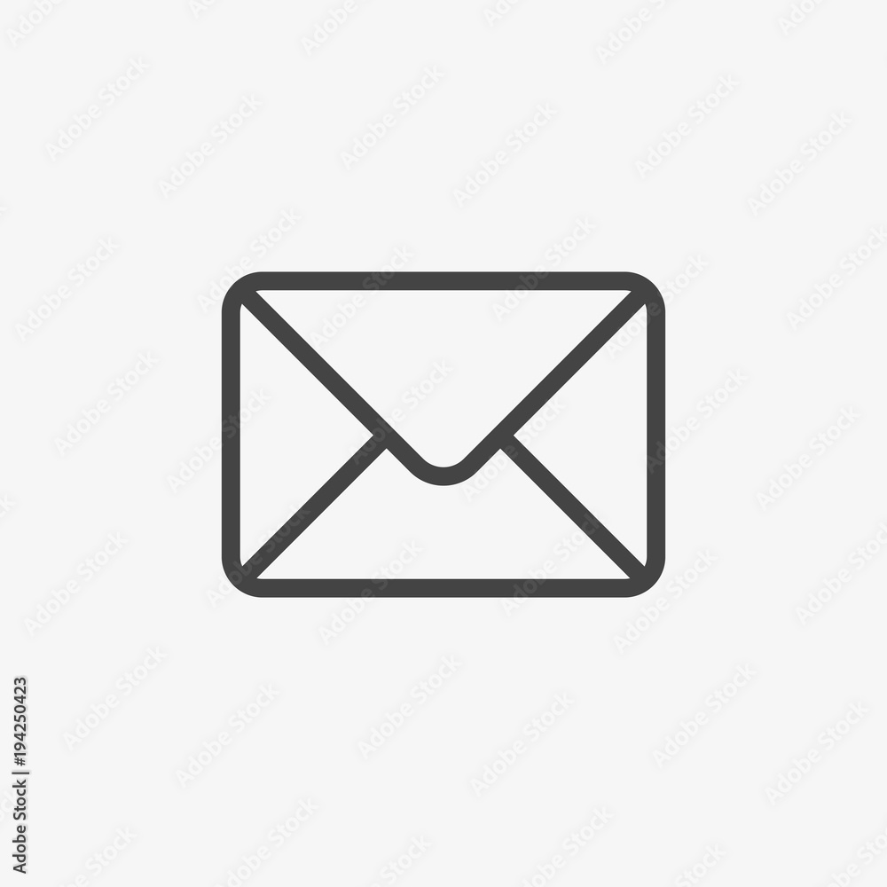 Mail vector icon. Email post letter communication newsletter internet envelope send message black sign isolated on white. Flat outline thin line design for web website mobile app adapted UI Mail vector icon. Email post letter communication newsletter internet envelope send message black sign isolated on white. Flat outline thin line design for web website mobile app adapted UI