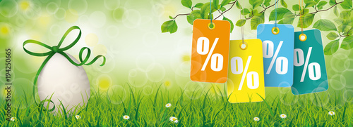 Easter Egg Grass Beech Twigs Price Stickers Percents Header