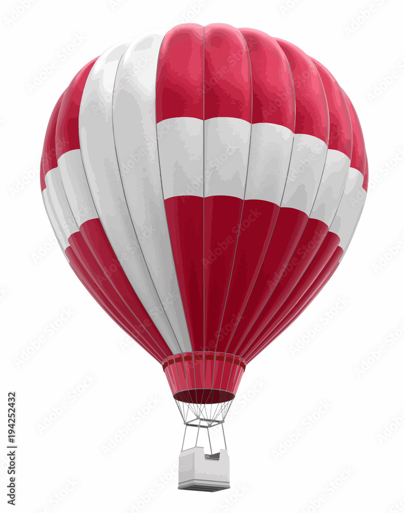 Naklejka premium Hot Air Balloon with Danish Flag. Image with clipping path