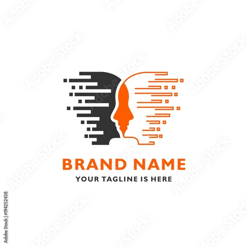 HUMAN FACE SYMBOL VECTOR ICON LOGO TEMPLATE