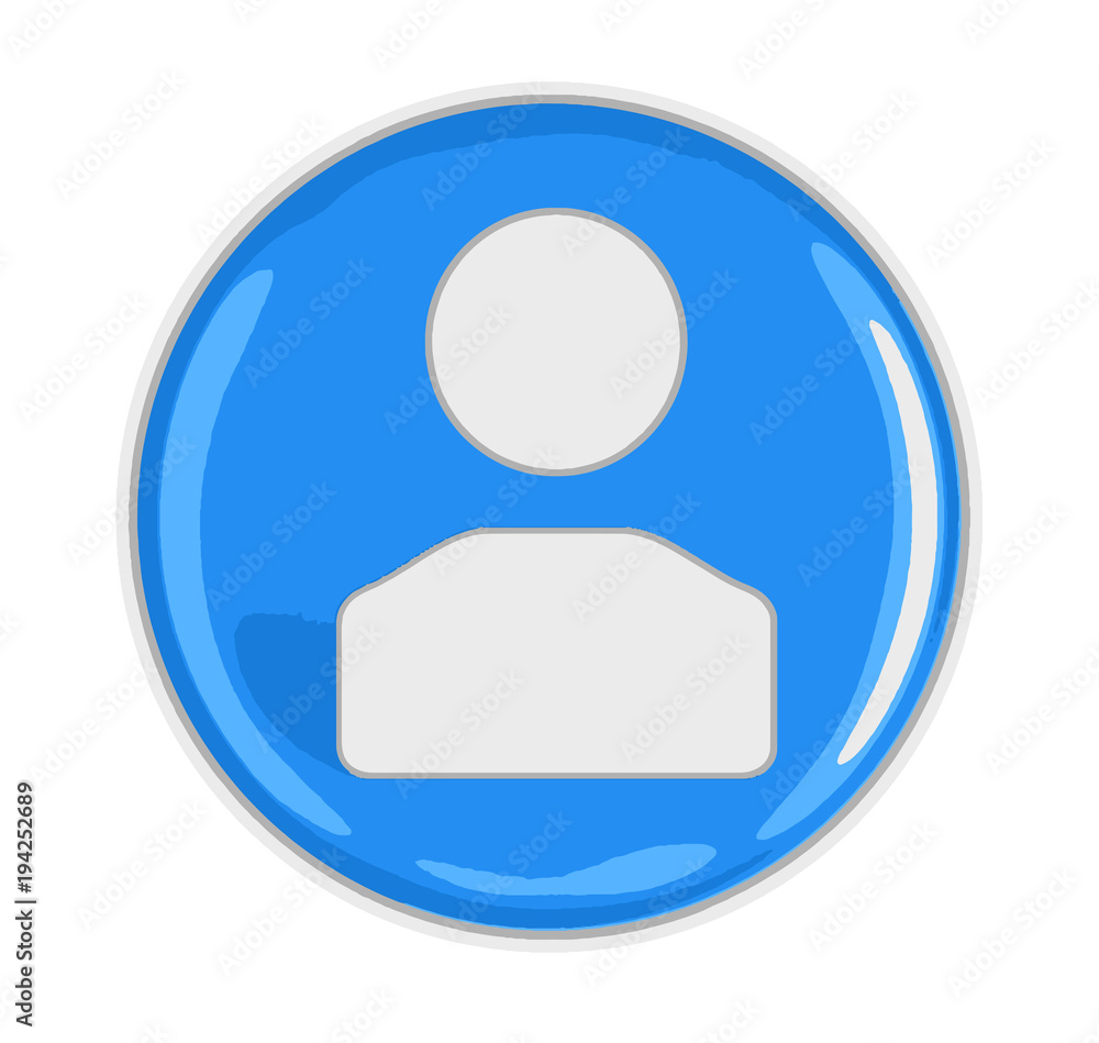 Button with man. Image with clipping path Button with man. Image with clipping path