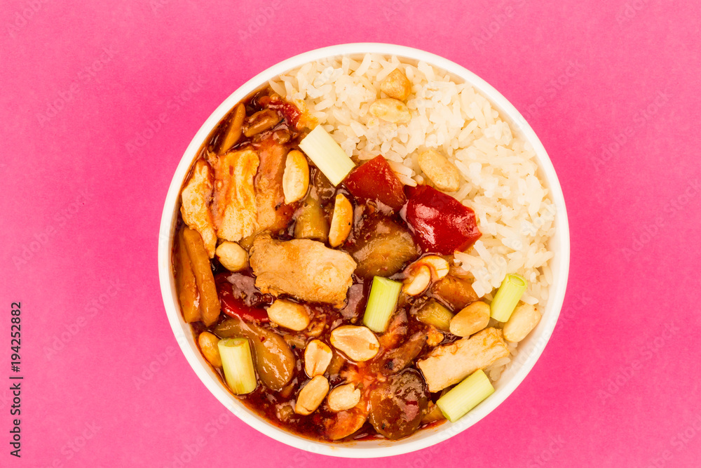 Chinese Style Chicken Kung Po With Rice Chinese Style Chicken Kung Po With Rice