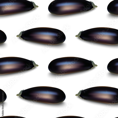 Eggplant Isolated with clipping path on a white background