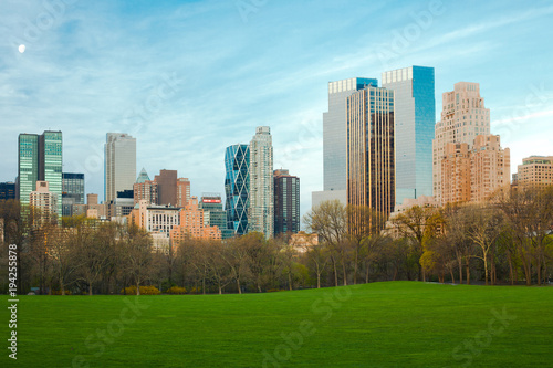 Sheep Meadow at Central Park and Midtown skyline, New York City, NY, USA © Jose Luis Stephens