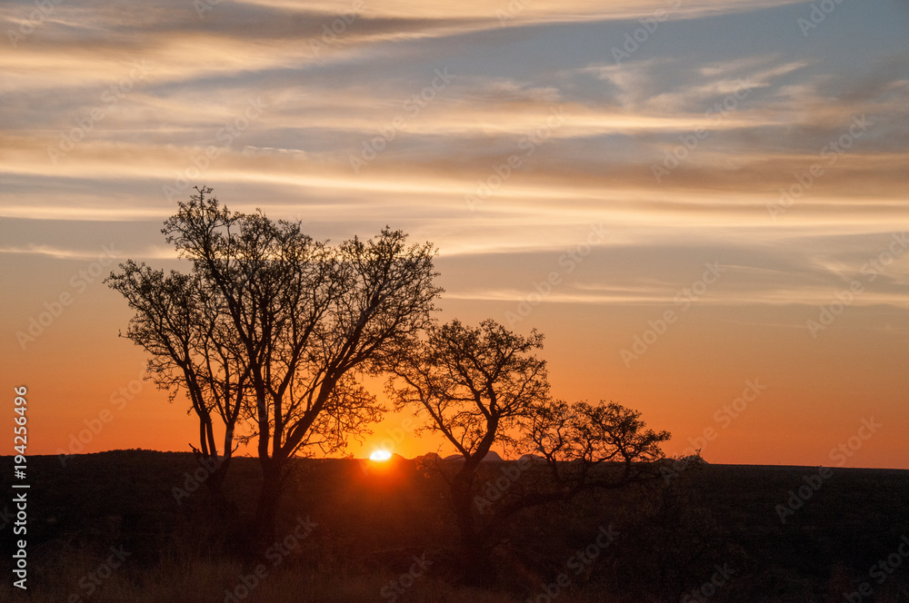 Sonnenuntergang in Omaruru, Namibia
