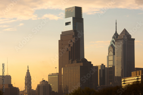 Downtown skyline with City Hall, Philadelphia, Pennsylvania, USA