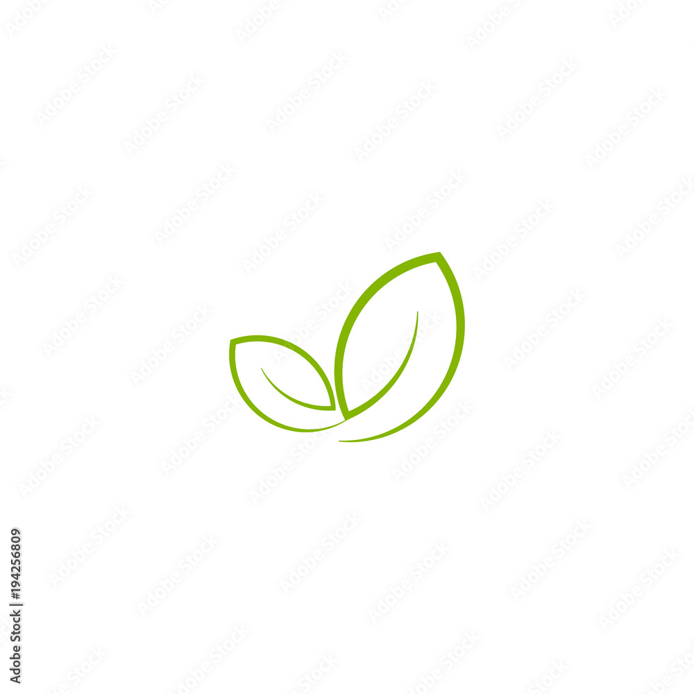 Green leaf logo, icon vector design element, bio, eco concept Green leaf logo, icon vector design element, bio, eco concept