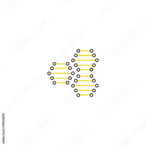 Honey production technology concept with honeycomb and circuits