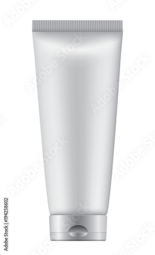 Cosmetic bottle on white background