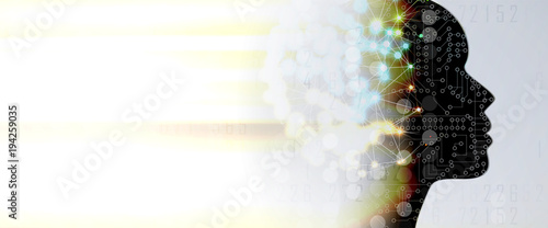 Artificial intelligence. Technology web background. Virtual concept. Neural network