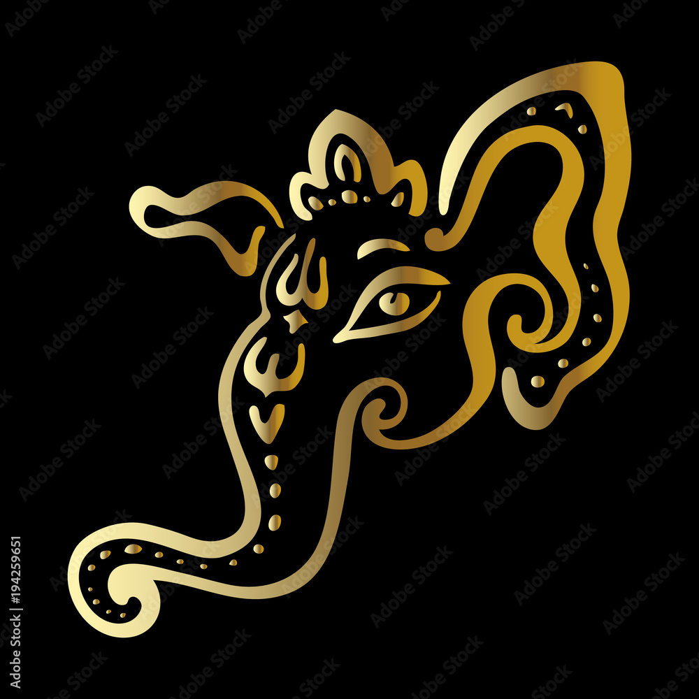 Hindu God Lord Ganesha. Ganapati. Vector hand drawn illustration Hindu God Lord Ganesha. Ganapati. Vector hand drawn illustration