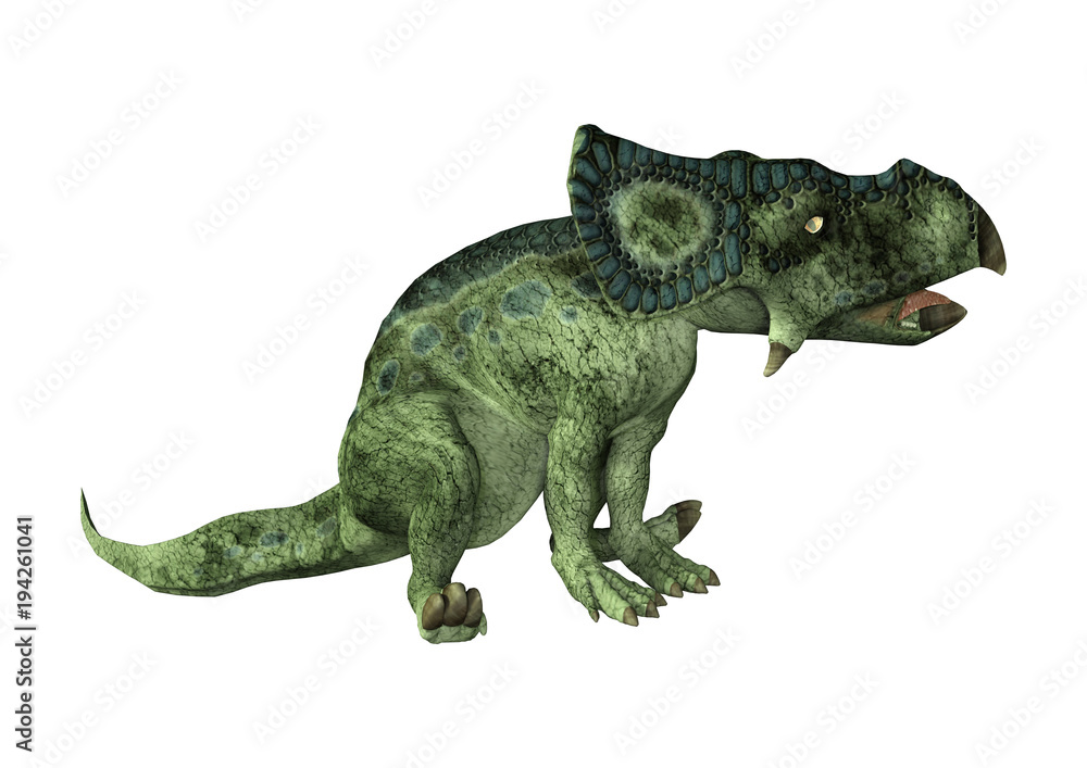 3D Rendering Dinosaur Protoceratops on White 3D Rendering Dinosaur Protoceratops on White