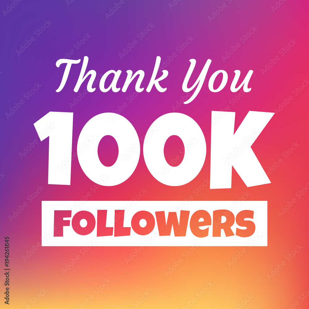 Thank you 100k followers web banner