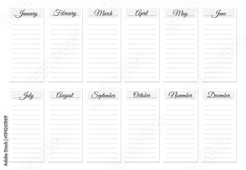 Monthly planner vector background